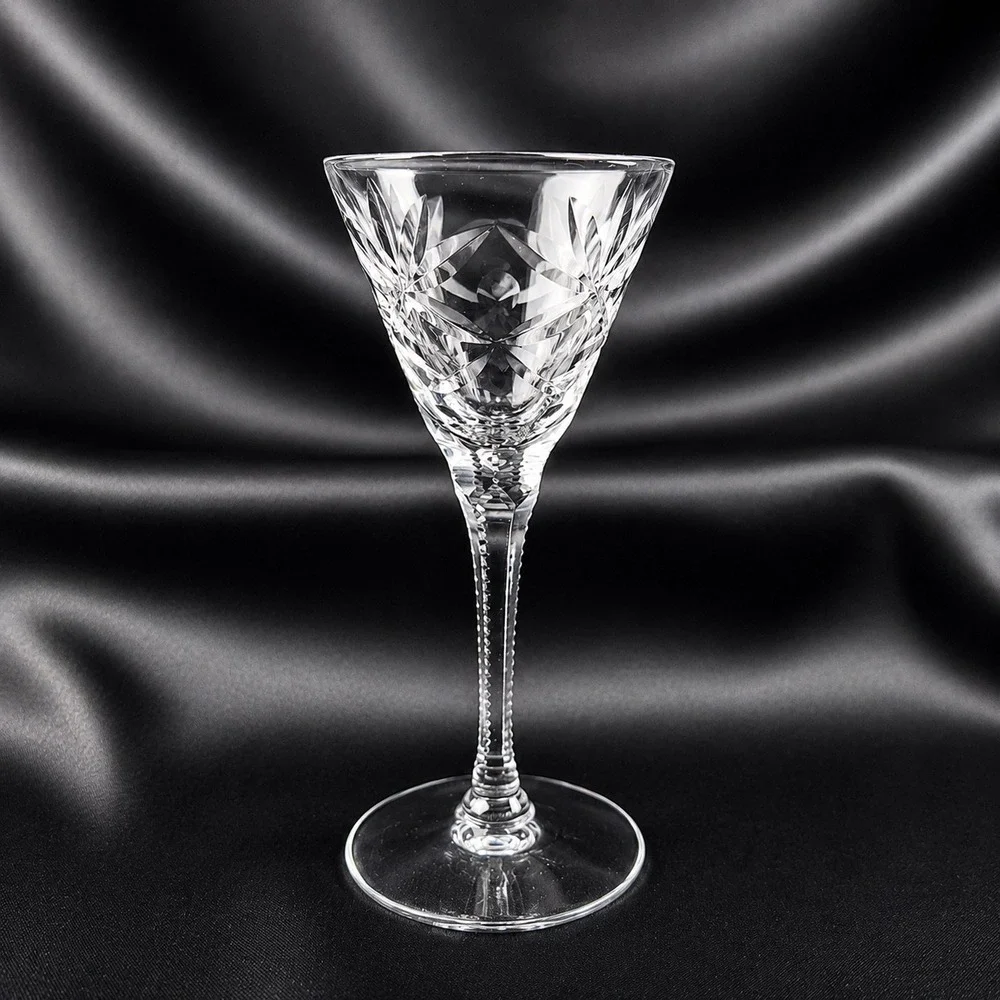 4 Seneca Stratford Crystal Small Sherry Glasses Cut Starburst Stem 476 5.25